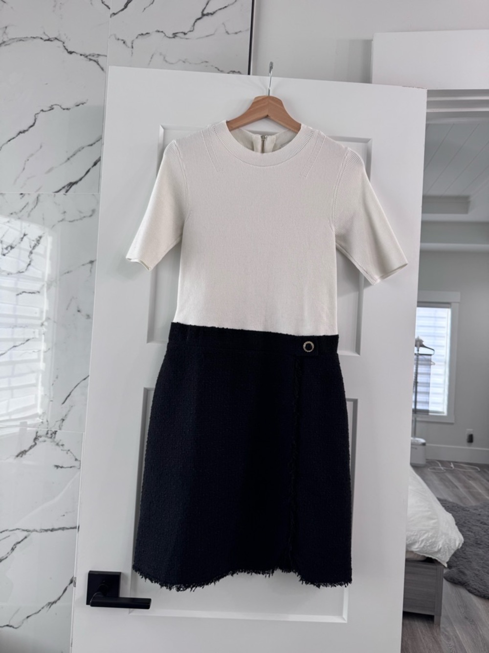 Ted Baker Cream Ribbed Knit dress